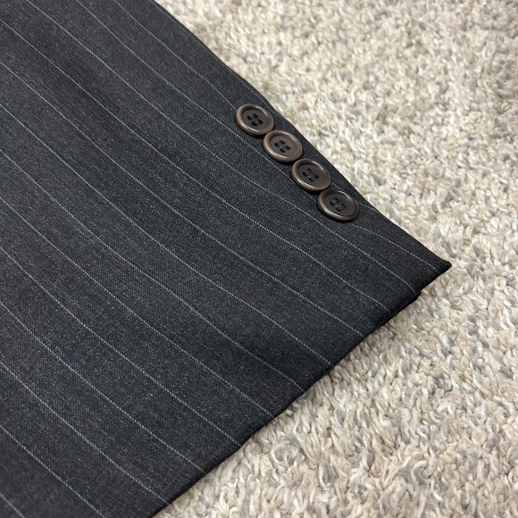 Brooks Brothers Suit 43R Pants 34X31 Charcoal Gray Pinstripe 2-Piece Wool Set - Picture 7 of 16